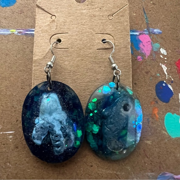 Sea Life Ocean Blue Earrings - Picture 8 of 8